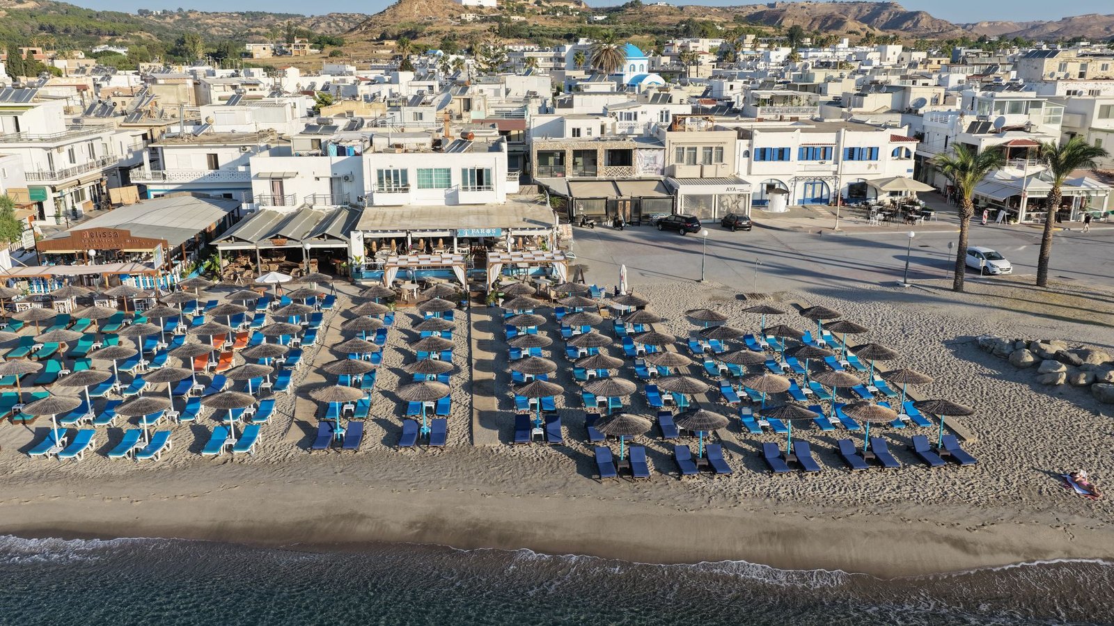 Kardamena beach from the air