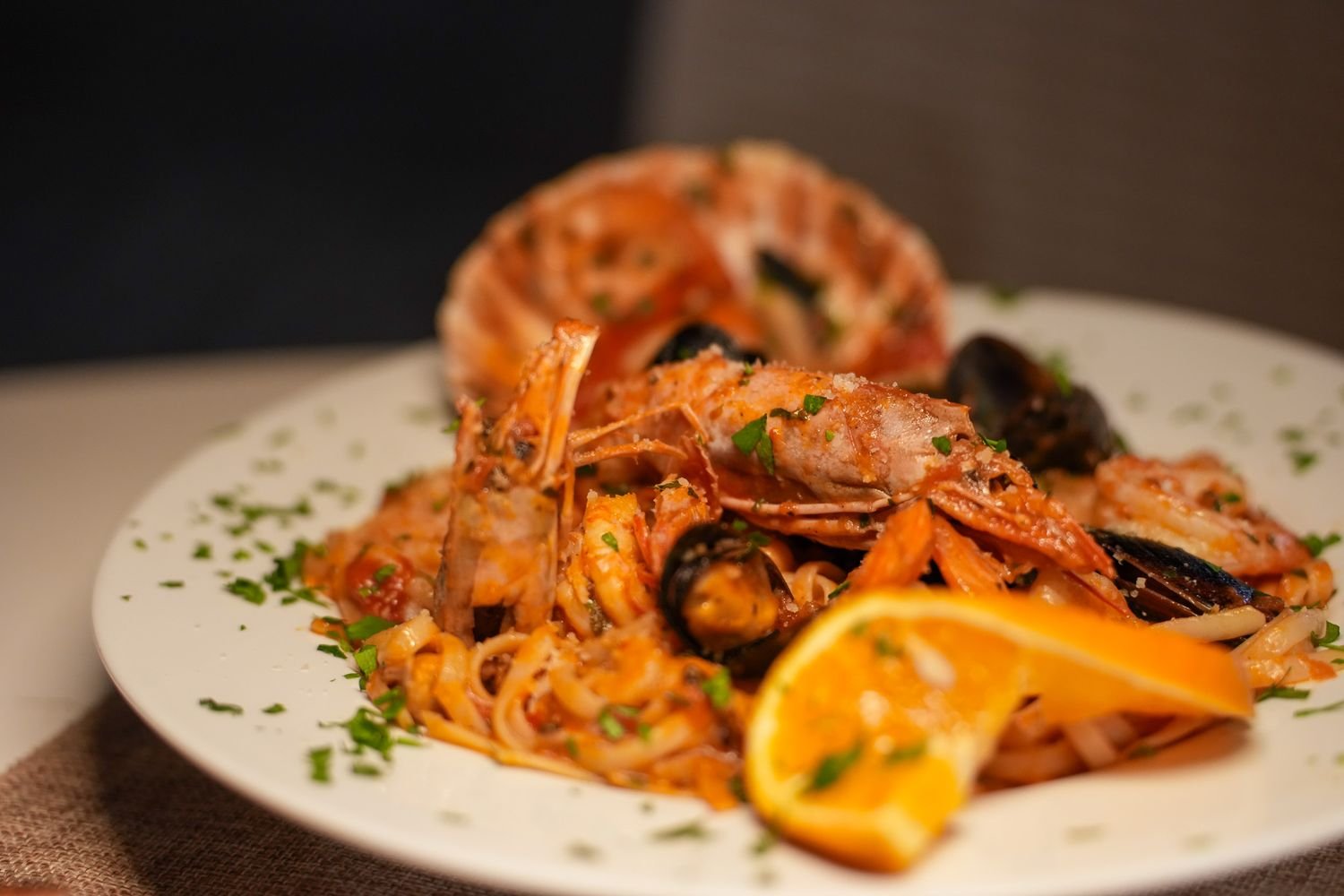 Seafood linguini