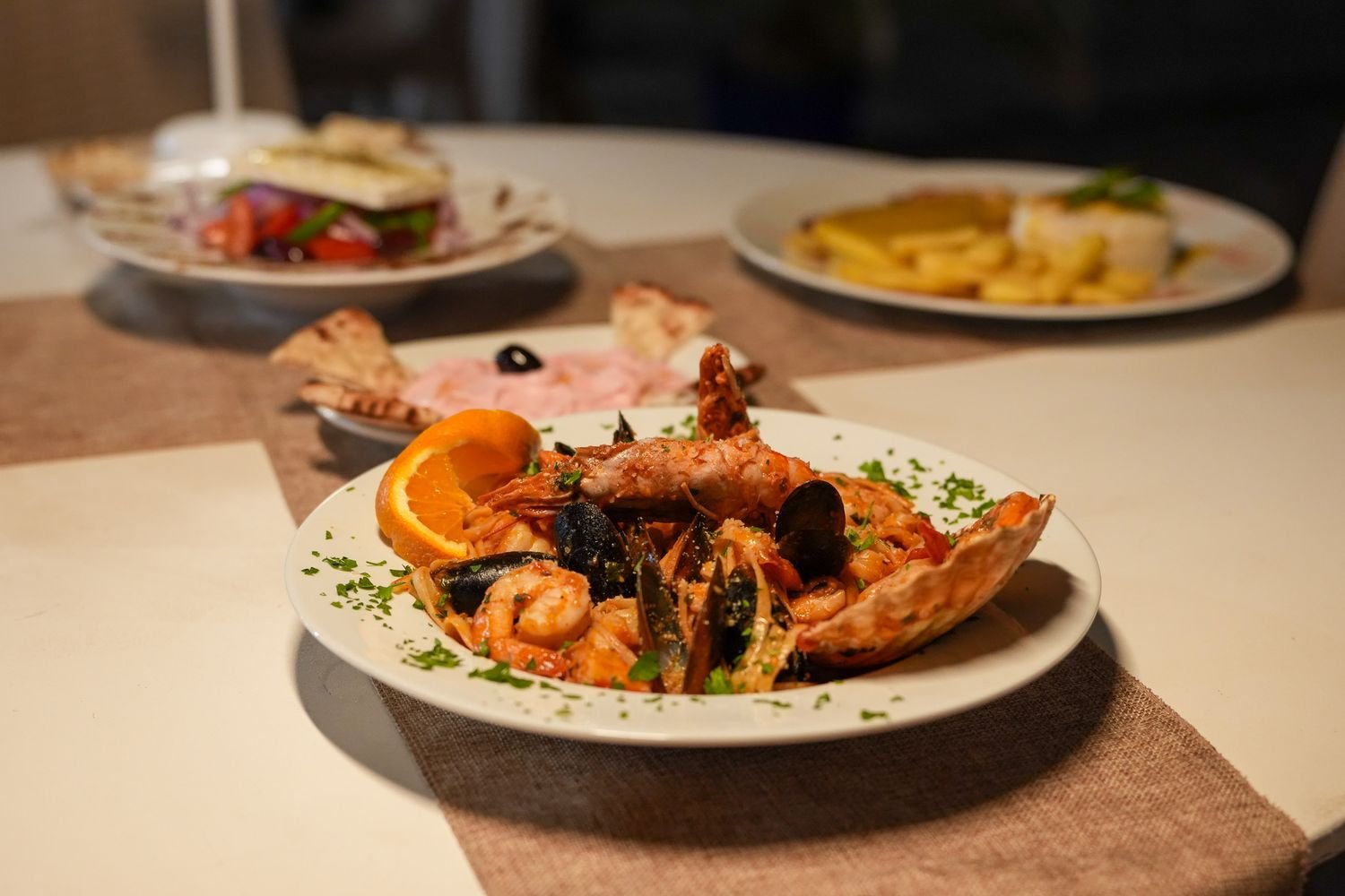 A seafood plate at Faros