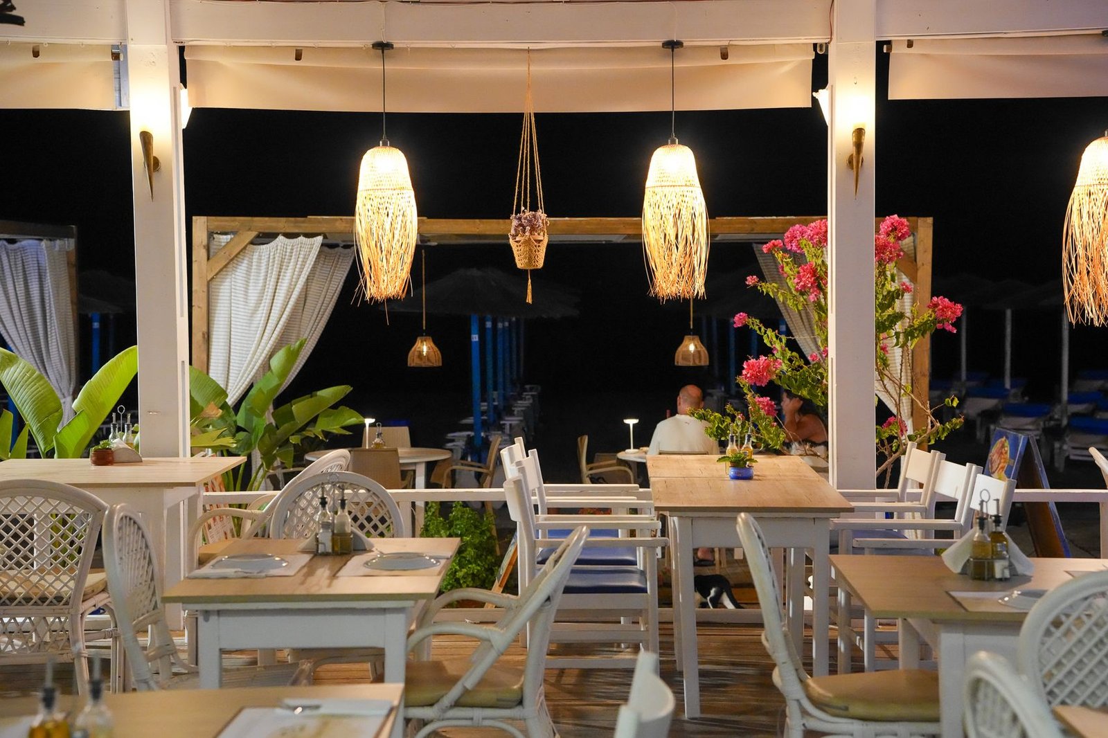 The terrace after dark
